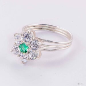Ring draad 1 + 6 stenen